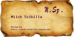 Milch Szibilla névjegykártya